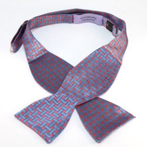 NEW Lanae Joy Silk Adjustable Bow Tie Bowtie / Blue Pink / Privat… - Picture 1 of 4